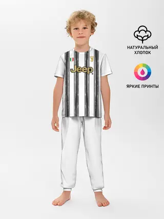 Детская пижама с брюками / Форма Ювентуса 2020 2021 дом