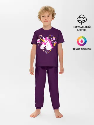 Детская пижама с брюками / Единорог