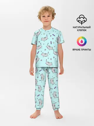 Детская пижама с брюками / Кавайные котики