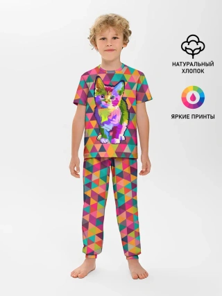 Детская пижама с брюками / Котик