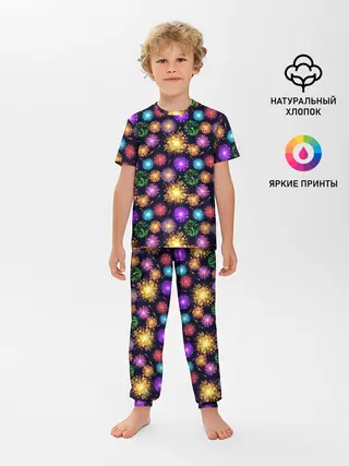 Детская пижама с брюками / Праздничный Фейерверк