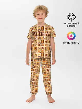 Детская пижама с брюками / АЛОХА ГАВАЙИ, ALOHA, SUMMER