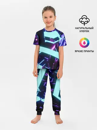 Детская пижама с брюками / Blue Neons