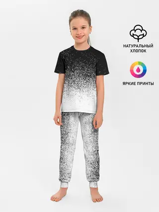 Детская пижама с брюками / BLACK AND WHITE ABSTRACTION