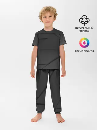 Детская пижама с брюками / Серые линии