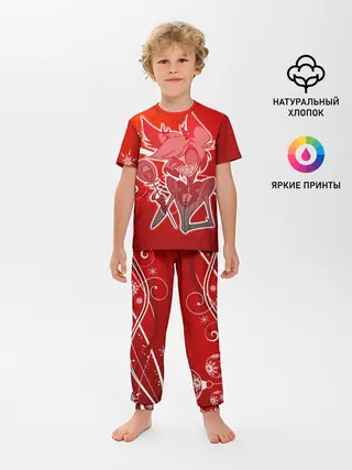 Детская пижама с брюками / Отель хазбин Новогодний