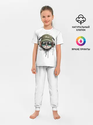 Детская пижама с брюками / Крутой кот