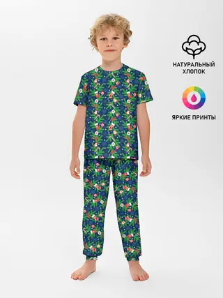 Детская пижама с брюками / Новогодние Игрушки на Ёлке