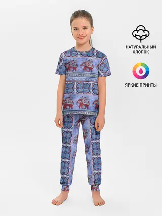 Детская пижама с брюками / Индийский Орнамент