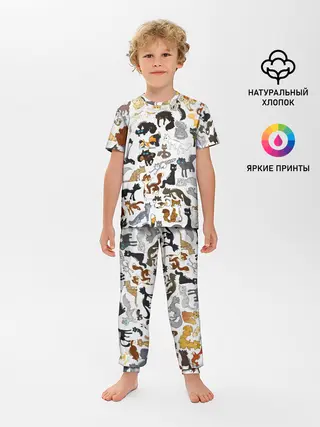 Детская пижама с брюками / Котоколлаж 03