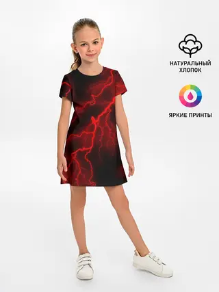 Детское платье / МОЛНИЯ RED NEON