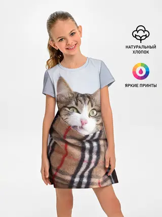 Детское платье / Кот в шарфе