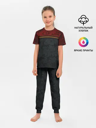 Детская пижама с брюками / Кружева на карбоне | Lace Carbone