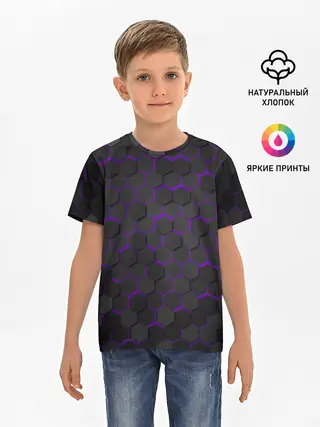 Детская базовая футболка / OCTAGON сиреневый