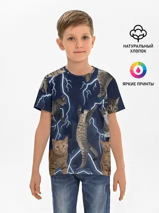Детская базовая футболка / Коты