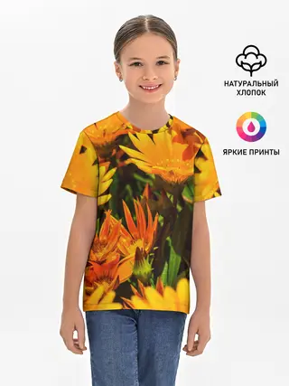 Детская базовая футболка / Желтый цвет весны