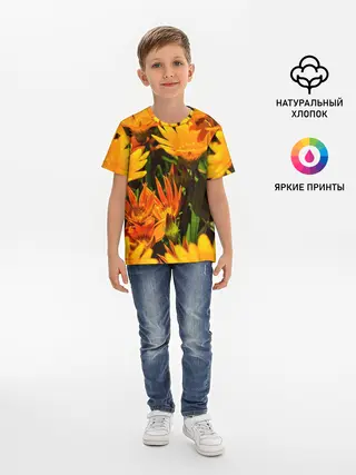 Детская базовая футболка / Желтый цвет весны