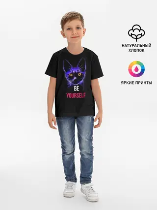 Детская базовая футболка / Кот