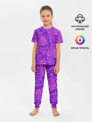 Детская пижама с брюками / ФИОЛЕТОВАЯ ХОХЛОМА