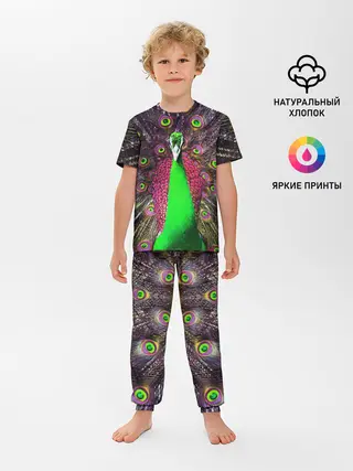 Детская пижама с брюками / Оперение Павлина