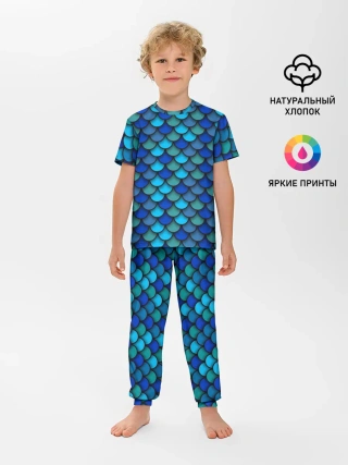 Детская пижама с брюками / Чешуя рыбы
