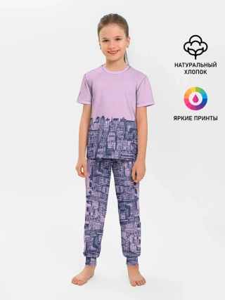 Детская пижама с брюками / город