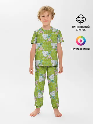 Детская пижама с брюками / Слоник и вигвам
