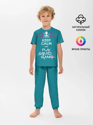 Детская пижама с брюками / Keep calm and play squid game