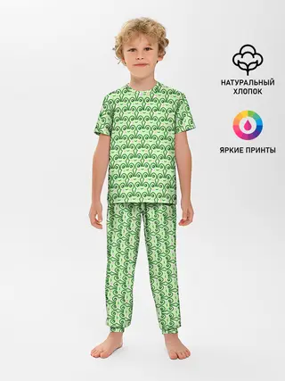 Детская пижама с брюками / милые лягушки