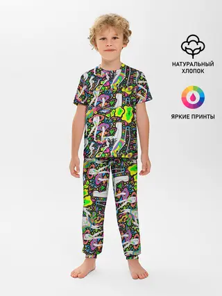 Детская пижама с брюками / Психоделика / Абстракция