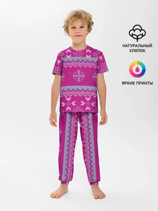 Детская пижама с брюками / Свитер со снежинками.
