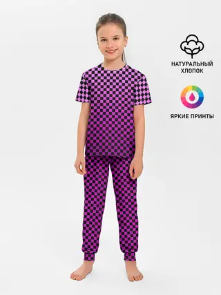 Детская пижама с брюками / Checkerboard Color