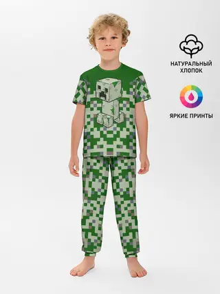 Детская пижама с брюками / Minecraft Крипер
