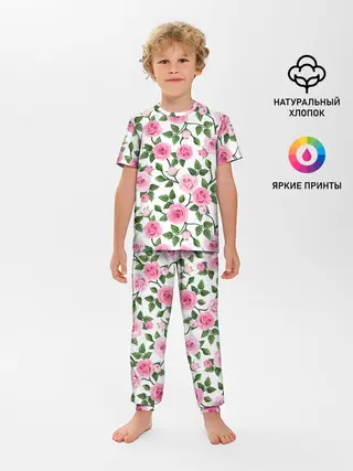 Детская пижама с брюками / Розы