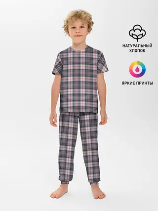 Детская пижама с брюками / Клеточный узор
