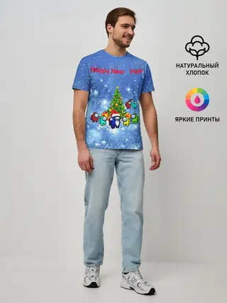 Мужская базовая футболка / Among Us New Year