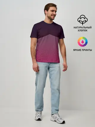 Мужская базовая футболка / Неоновая дорога