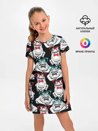 Детское платье / Лягушки в очках