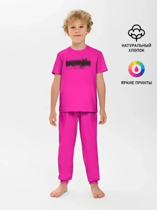 Детская пижама с брюками / Гранж розовый