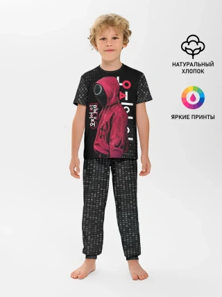 Детская пижама с брюками / ИГРА В КАЛЬМАРА, СТРАЖ КРУГ / БИНАРНЫЙ КОД