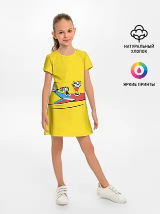 Детское платье / Летящие кружки