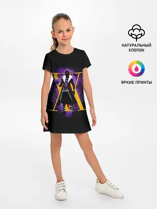 Детское платье / HH желтый на фиолетовом