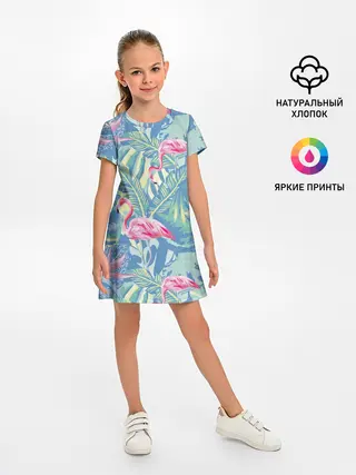 Детское платье / фламинго