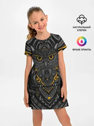 Детское платье / Рисунок сова