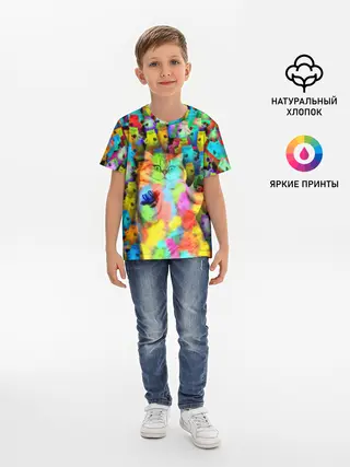 Детская базовая футболка / Котики на дискотеке