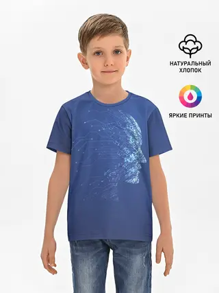 Детская базовая футболка / Digital face