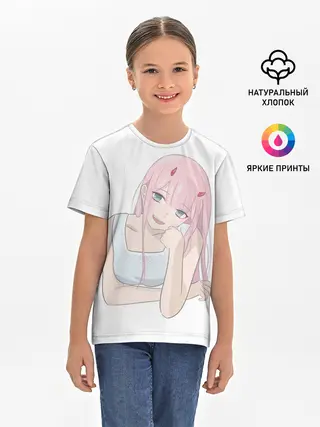 Детская базовая футболка / Милая Zero Two