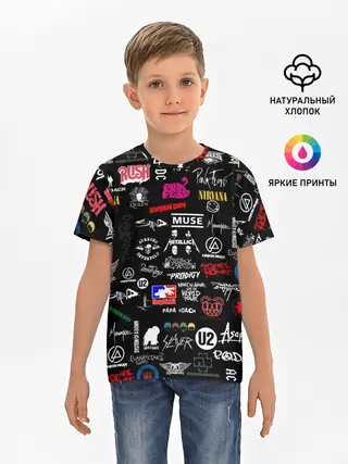 Детская базовая футболка / ЛОГОТИПЫ РОК ГРУПП | PATTERN