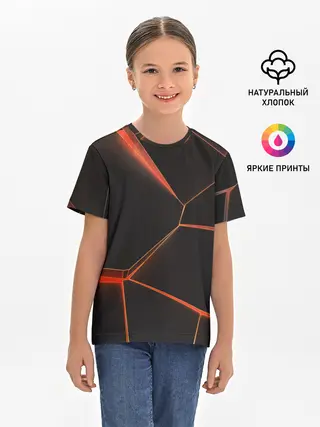 Детская базовая футболка / Лава 3D
