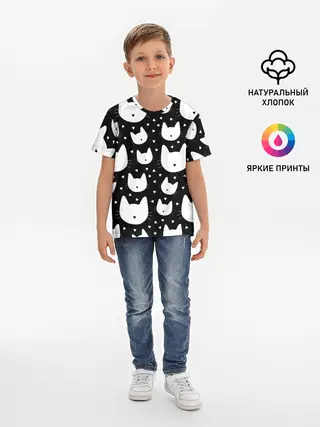 Детская базовая футболка / Love Cats Pattern